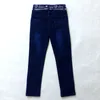 Broek voor broek voor kinderenmeisjes Geborduurde rib tether denim kinderen rechte pakken met volledige lengte 3 12t 221207