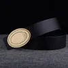 Designers Belts Men Commerce Leisure Belt Breedte 3 8 cm zwart leer Simple Metal Copper Buckle Mens Belt Fashions Luxurys Verjaardag Geschenk 223O