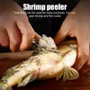 Stainless Steel Multifunctional Fast Shrimp Peeler Fish Knife Scale Removers Shrimp Line Cutting /Scraping /Digging Gadgets Kitchen Seafood Tool