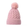 vinter tjock slouchy sn￶ stickad hatt kvinnor varma m￶ssa hattar stora p￤ls boll pom poms virkning m￶ssa fleece fodrad flickor termisk akryl manschetterade m￶ssor hatt