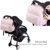 Blöja väskor soboba fashionabla rutiga rosa väska för mammor stor kapacitet wellorganiserad rymd mammal ryggsäck barnvagnar 221208