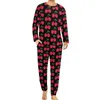 Men's Sleepwear Tropical Fruit Print Pajamas Male Pineapple Lemon Cute Home Suit Long Sleeve 2 Pieces Bedroom Design Pajama Sets Large Size