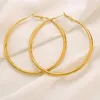 Hoop Earrings PAIR OF BIG GOLD PLATED LARGE CIRCLE CREOLE CHIC HOOPS GIFT UK263x