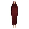 Ubranie etniczne H1391 Muzułmańska sukienka z rękawem Módlcie się Khimar Kaftan Stone