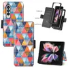 Plånbokstelefonfodral för Samsung Galaxy Z Fold 4/3 3D Färgglada målning PU Läder Stark magnetisk flip Kickstand Cover Case med kortplatser