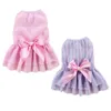 Dog Apparel Luxury Dress With Pearl Bowknot Summer For Small Medium Dogs Pet Skirt Chihuahua Costume Puppy Yorkies Clothes