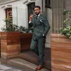 Herrenanzüge gutaussehende formelle Nadelstreifen -Rauchergeschäft für Herren, doppelte grüne Jacke mit Hose Slim Fit Blazer Tuxedos CustMised