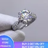 Cluster Rings 3.0ct Ring Original Tibetan Silver Wedding Band f￶r Women Fashion Jewelry Jubileum Gift R006