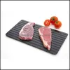 Meat Poultry Tools Fast Defrosting Tray Food Meat Fruit Plate Board Quickly Thaw Frozen Kitchen Tools With Sile Legs Edges Pad Dro Dhipd