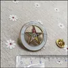 Pins Brooches 50Pcs/Lot H008 Masonic Lapel Pin Brooch Gold Plating Finish Mason Badge High Quality Order Of Eastern Star For Masonr Dhcjt