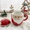 Mokken Kerst Keramische mok geschilderd Santa Claus Water Cup Cute Snowman Milk Coffee Decoration cadeau voor vrienden