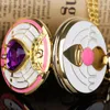 Pocket Watches Japanese Anime Moon Girl Quartz titta på mode unikt halsband hänge kedja cosplay gåvor till kvinnliga flickor damer