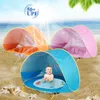 Toy Tents Baby Beach Children مقاوم للماء الشمس المظلة Sunshelter مع Boot Kid Camping Sunshade لمدة 3-36 أشهر 221208