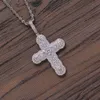 TopBling Cross Hängen Halsband Smycken 18k äkta guldpläterad rostfritt stål Män Kvinnor Religiösa smycken