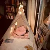 Zabawne namioty dla dzieci TEEPEE Portable dziecięce wigwam wewnętrzny zewnętrzny składany bawełniany bawełniany indyjskie płótno dziecięce dom house tipi pokój wystrój 221208