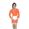 Plus Size Kleider Sexy PVC-Dienstmädchenkostüm Französische Sissy mit Schürze Frauen Latexkleid S-7XL