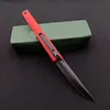 Promoção EDC bolso dobrável Faca D2 Black Stone Drop Point Blade Red G10 Pasta Facas com caixa de varejo