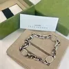 Pulseiras masculinas de grife de luxo moda feminina pulseira de corrente prata de alta qualidade pulseira amor joias presente com caixa pulseiras clássicas com letras