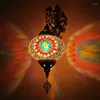V￤gglampa stor storlek medelhavsstil konst deco turkisk mosaik handgjorda glas romantiska ljus