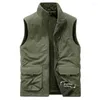 Gilet da uomo Caldo Autunno Inverno Casual Gilet da esterno Velluto Taglie forti Gilet in pile Giacca multitasche in cotone Canotta senza maniche