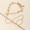 Anklets Classic Simple Metal Gold Color Chain Toe Ring Fashion Round Sequin Tassel Pendant Bohemia Anklet For Women Foot Jewelry