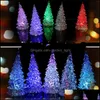 Décorations de Noël Arbol Navidad Colorf LED Arbre de Noël Fibre Optique Veilleuse Décoration Lampe Mini Décorations de Noël pour Dhdfv