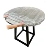 Table Cloth PVC Fitted Round Elastic Tablecloth Transparent Edged Covers Plastic Waterproof Oil-Proof Dinning Protector Cover