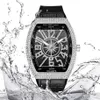 PINTIME Men Fashion Luxury Watch Diamond Iced Out Waterproof Quartz Wristwatch Blue Silicone Band Party Casual Dress Watches