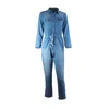 Women's Tracksuits Casual Jeans Suit Women Denim Two Pieces Set Blue Long Sleeve Top&amp;Long Pants Slim Tracksuit Outfits 2022 Spring