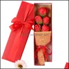 Couronnes de fleurs décoratives savon Rose Bouquet cadeau fleur artificielle fête des mères cadeau anniversaire fleurs décoratives 5 pièces par boîte Dhrpg