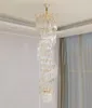 Chandeliers Modern Crystal LED Light American Long Spiral Chandelier Lights Fixture El Lobby Hall Parlor Stair Home Lighting