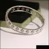 Bangle Mode Hoge Kwaliteit Bangle Klavertje Vier 3 Kleuren Armbanden Armband 18K Goud Voor Vrouwen Meisjes Valentines Jewelryai Drop D Otcy6