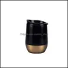 Tumblers 13Oz Egg Cups With Lids Water Bottles 304 Stainless Steel Wine Tumbler Rose Gold Thermos Coffee Beer Mugs Wll888 Drop Deliv Dh510