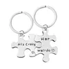 Party Favor 18 Styles Stainless Steel Puzzle Couple Pendant Metal Keychain Jewelry Valentine's Day Gift Lovers Keychains