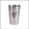 Kupalar kahve kupaları paslanmaz çelik s cam şarap soğuk su bardağı içecek içecek kuş zebra geyik st 5 tasarımlar diler desen teslimat ev bahçesi dhzkb