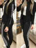 Kadınlar İki Parçalı Pantolon Kadın Set Kıyafetler Sonbahar Terz Fermuar Top ve Sıradan Spor Takım Kış 2 Kadın 221207