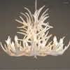 Chandeliers Vintage Chandelier Resin Antler Living Room Restaurant Industrial Indoor Loft Lighting Hanglamp House Deco