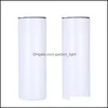 Mugs 20Oz Sublimation Blanks Vacuum Cup Stainless Steel Lnsated Straight Sublimations Tumblers Cups Water Bottle With Lid Mugs Drop Dhxws