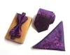 Bow Ties SCST Brand Gold Paisley Print Niebieskie męskie krawaty Silk dla mężczyzn chusteczka i krawat z meczami 3PCS A054