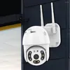 Câmera de segurança ao ar livre 2mp plugue plugue à prova d'água panorâmica de 2 vias conversas colorido view wifi sem fio para portão interno em casa