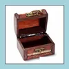 Storage Boxes Bins Lock Jewelry Treasure Case Handmade Wooden Storage Boxes Bins Sn2318 Drop Delivery Home Garden Housekee Organiza Dhlrg