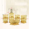 Bath Accessory Set European Resin Household Bathroom Soap Dispenser Tooth Brush Holder Cup Dish Tray Toilet Wastebin Storage 221207