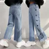 Trousers Teenage Jeans for Girls Spring Autumn Casual All match Loose Kids Leg Wide Pants School Children 10 12 13 14 Years 221207