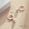 Серьги обручи классические CZ Stone Pearl маленькие Huggies Очаровательные розовые серевки с серьги -серьги