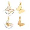 Charms 1Pc moda carino placcato oro farfalla ciondolo ciondolo conchiglia naturale zircone strass collana donna orecchino creazione di gioielli fai da te