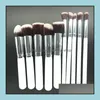 Other Household Sundries 10Pcs Other Household Sundries Makeup Brushes Professional Cosmetic Brush Kit Nylon Hair Wood Handle Eyesha Dh6Cv