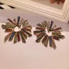 Stud Earrings Fashion Luxury Multicolor Fireworks Earring For Women Wedding Cubic Zirconia Dubai Bridal Jewelry Accessories E-556