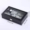 Jewelry Pouches Multi-grids Bracelet Case Display Holder PU Leather Watch Storage Box Glasses Organizer T84A