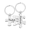 Party Favor 18 Styles Stainless Steel Puzzle Couple Pendant Metal Keychain Jewelry Valentine's Day Gift Lovers Keychains