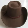 Boinas Lihua marca jogador de lã Hat Hat Cowboy Fashion Wather Proove Equestrian Cap. Ajuste de Black Black Brown, do partido feminino